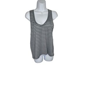 Zella Active Gray Striped Racerback Tank Top Athletic Workout